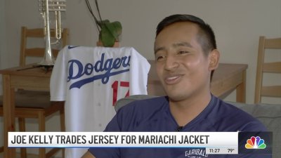 Joe Kelly traded his jersey for a mariachi jacket. National treasure 🤣🤣  (Via @mgarijc) . #dodgers #dodgerfans #losangeles #dodgernation