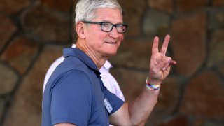 Apple CEO Tim Cook attends the Allen & Company Sun Valley Conference on July 08, 2021 in Sun Valley, Idaho.