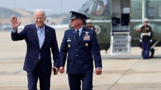 U.S. President Joe Biden arrives to board Air Force One for travel to Ohio from Joint Base Andrews, Maryland, July 21, 2021.