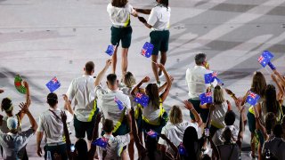 Athletes from team Australia during the Opening Ceremony of the Tokyo 2020 Olympic Games