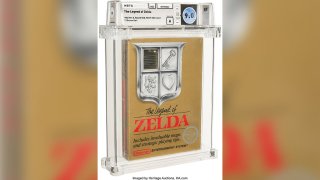 This photo provided by Heritage Auctions shows Nintendo’s The Legend of Zelda.