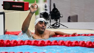 Amro Elgeziry in the pool