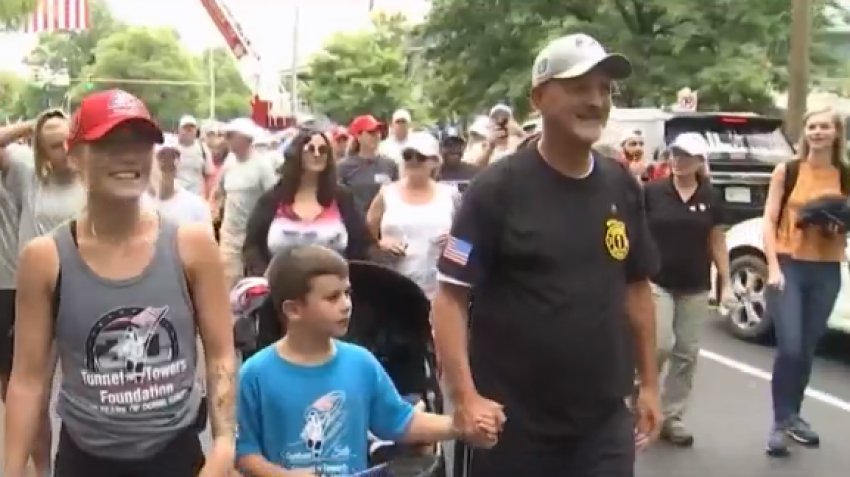 Frank Siller, founder of the Tunnel to Towers Foundations, leads a 500-mile walk from D.C. to New York City to mark the 20th anniversary of Sept. 11.