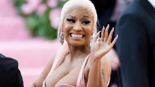 Nicki Minaj is seen arriving to the 2019 Met Gala Celebrating Camp: Notes on Fashion at The Metropolitan Museum of Art on May 6, 2019 in New York City.