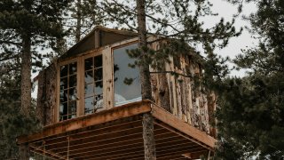 This undated photo provided by Jessica Brookhart shows a treehouse owned by Brookhart in Gold Hill, Colorado