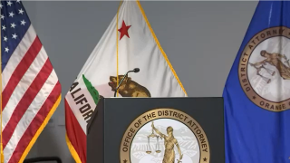 File image from a press conference with Orange County District Attorney Todd Spitzer.