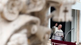 Pope Francis waving