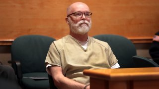 FILE - In this Jan. 23, 2019 photo, Thomas Bruce appears in St. Louis County Circuit Court in Clayton, Mo. Bruce, a former pastor accused of sexually assaulting two women inside a suburban St. Louis Catholic supply store, then killing a third when she refused his sexual demands pleaded guilty Friday, Oct. 22, 2021, to first-degree murder and other charges.