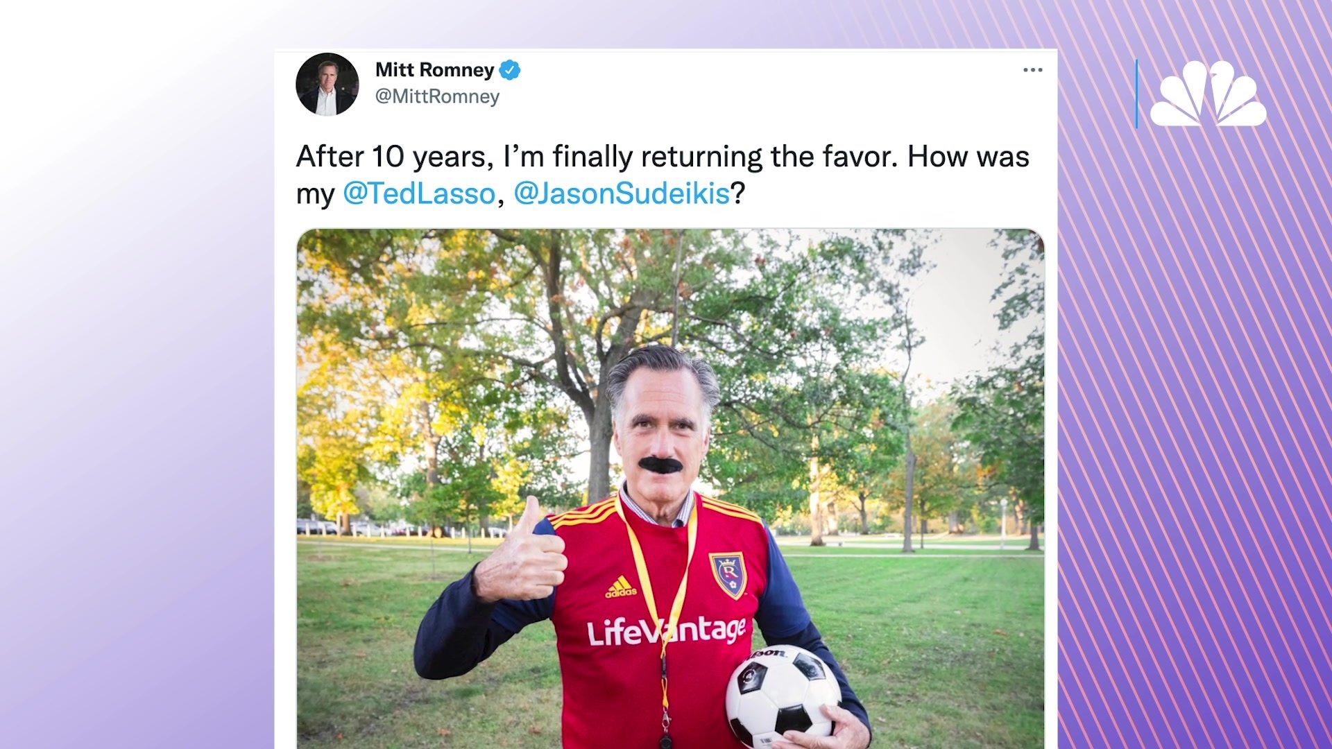 Mitt Romney Dresses As Ted Lasso For Halloween Nbc Los Angeles