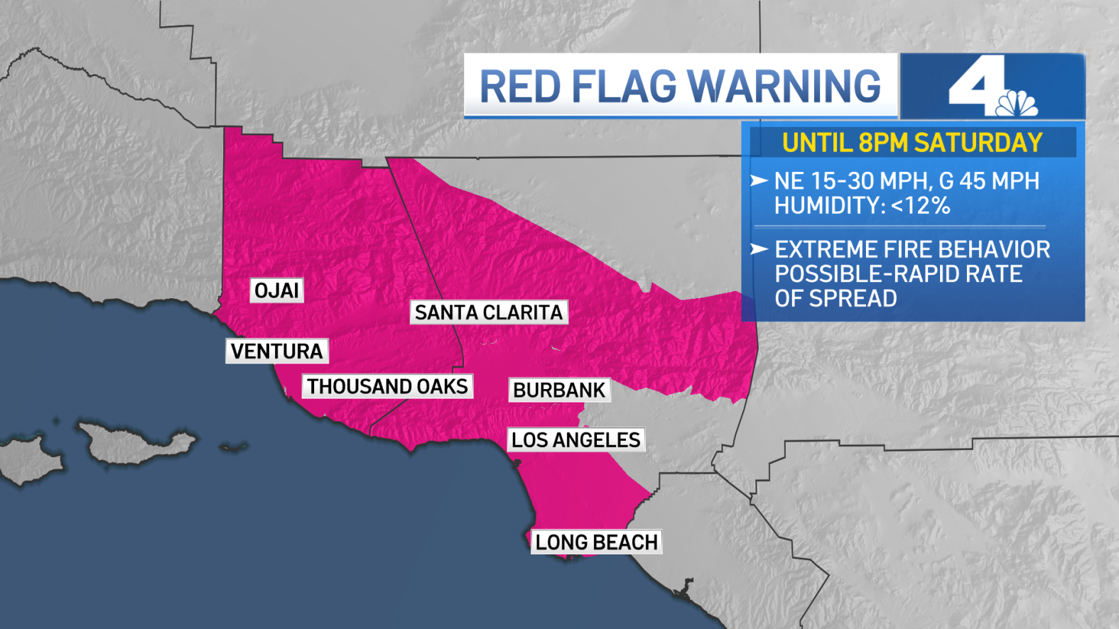 Red Flag Fire Weather Warning in Effect for SoCal – NBC Los Angeles