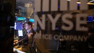 A trader during the Sweetgreen initial public offering (IPO) in front of the New York Stock Exchange (NYSE) in New York, on Thursday, Nov. 18, 2021.