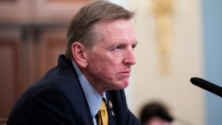 Rep. Paul Gosar, R-Ariz., questions Gregory Acting U.S. Park Police Chief Gregory T. Monahan, during a House Natural Resources Committee hearing on actions taken on June 1, 2020 at Lafayette Square, Tuesday, July 28, 2020 on Capitol Hill in Washington.