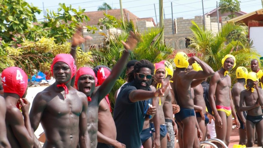 Asante Sefa-Boakye by a pool in Ghana