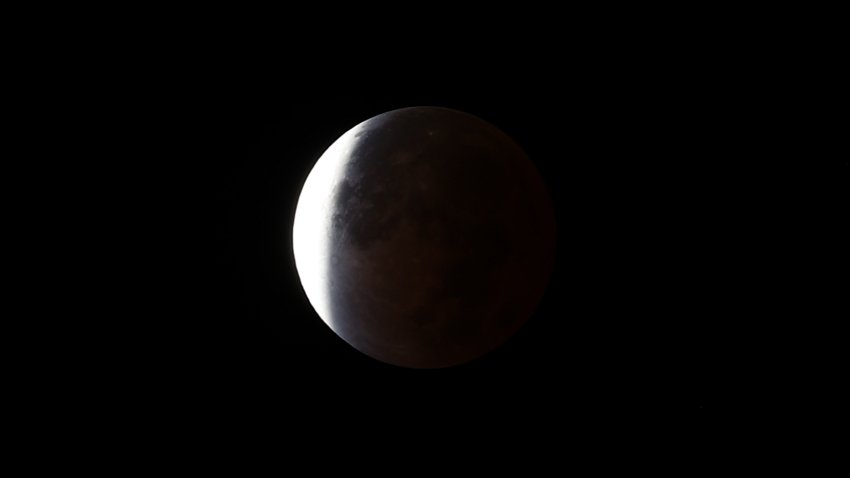 File – Partial Lunar Eclipse observed on Nov. 19, 2021 in Kenosha, Wisconsin, United States.