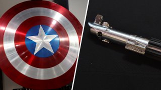 Captain America shield and Star Wars light saber
