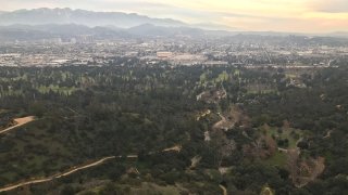 A view looking east from Bee Rock in Griffith Park.