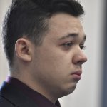 Kyle Rittenhouse cries as he is found not guilty on all counts at the Kenosha County Courthouse on Nov. 19, 2021 in Kenosha, Wisconsin. Rittenhouse was found not guilty of all charges in the shooting of three demonstrators, killing two of them, during a night of unrest that erupted in Kenosha after a police officer shot Jacob Blake seven times in the back while being arrested in August 2020.