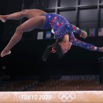 Simone Biles of Team United States competes on balance beam at the Tokyo 2020 Olympic Games at Ariake Gymnastics Centre, July 25, 2021 in Tokyo, Japan.