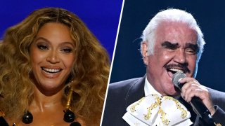 Beyonce (left) and Vicente Fernández (right).