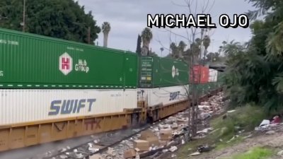 Train Derails in Lincoln Heights Surrounded By Empty Boxes