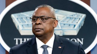 FILE - Secretary of Defense Lloyd Austin pauses while speaking during a media briefing at the Pentagon, Nov. 17, 2021, in Washington. Austin on Thursday, Jan. 27, 2022, ordered his staff to quickly develop an “action plan” for improving how the Pentagon limits and responds to civilian casualties caused by American airstrikes. He called protection of civilians vital to U.S. military success and a “moral imperative.”