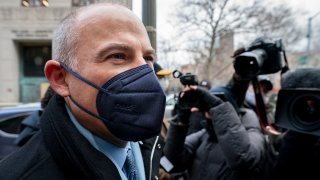 Michael Avenatti arrives to Federal court in Manhattan, Jan. 24, 2022, in New York.