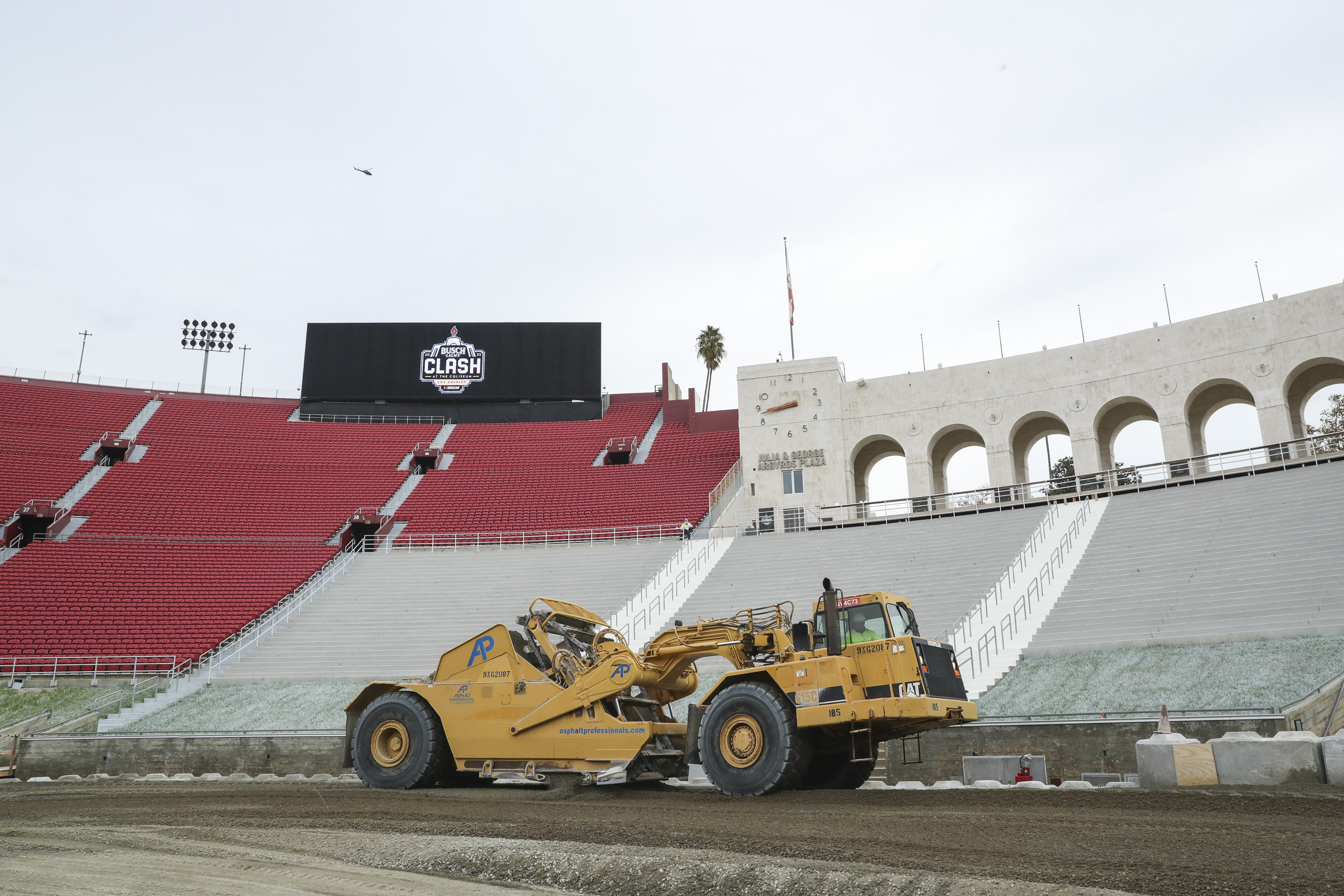 Photos LA Memorial Coliseum Transforms for NASCAR Race