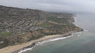 A view of the Ranco Palos Verdes coast off Southern California, after a day spent under tsunami advisory on Jan. 15, 2022.