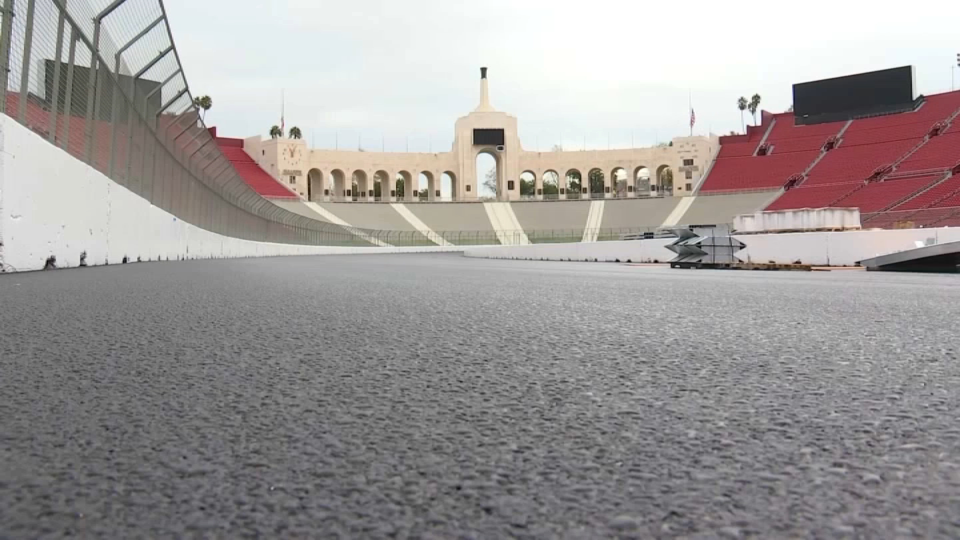Photos LA Memorial Coliseum Transforms for NASCAR Race NBC Los Angeles