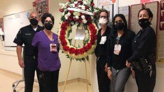 “Today, LAPD Central Area delivered a floral arrangement to LAUSCMC Staff in memory of ER Nurse Sandra Shells, who was violently punched, knocked to the ground and passed away, a senseless VIOLENT crime. RIP,” via LAPD