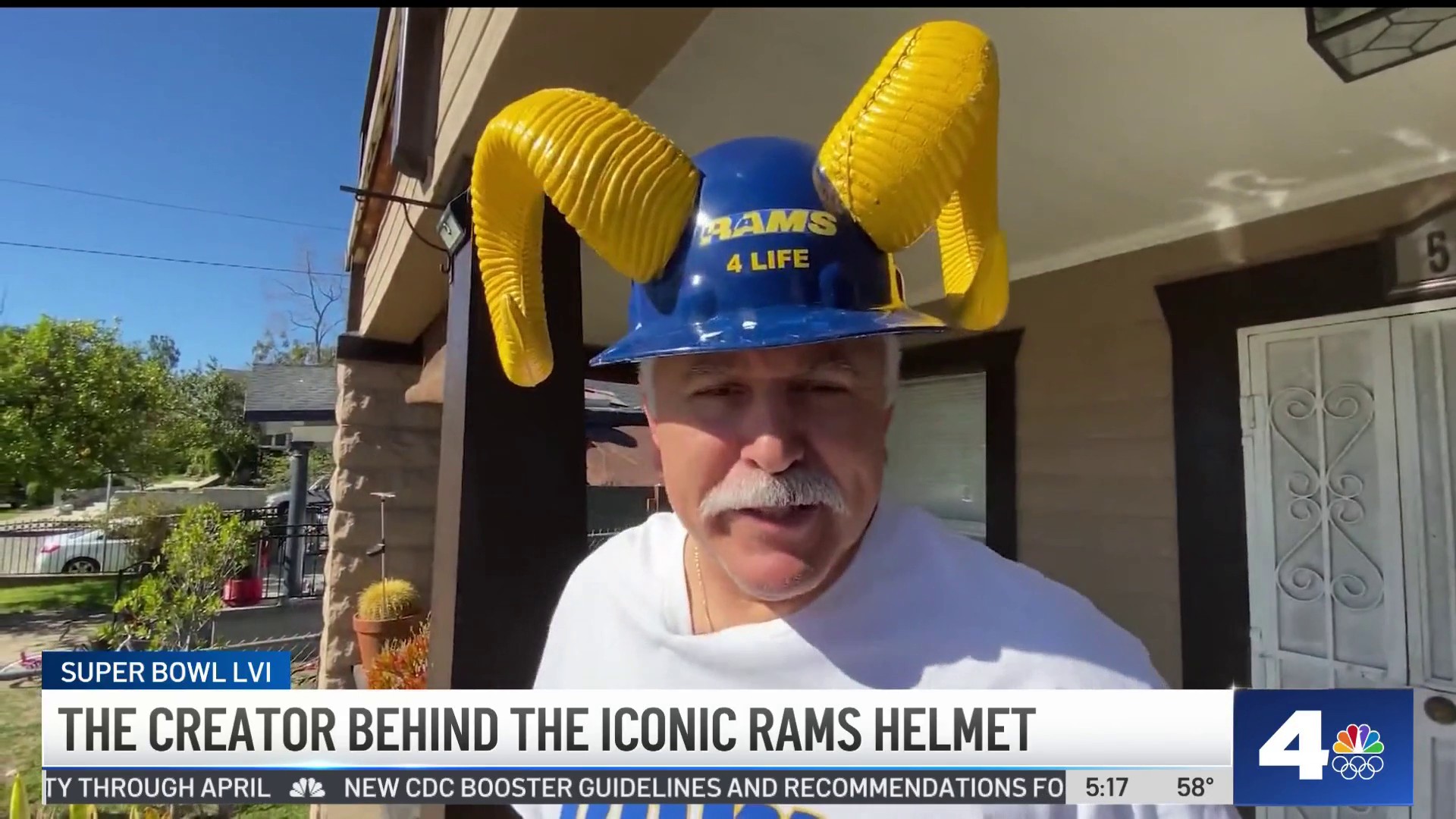 Rams Fan Wears Horns Hat Outside Editorial Stock Photo - Stock Image