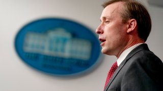 FILE - White House national security adviser Jake Sullivan gives an update about the ongoing talks with Russia at a press briefing at the White House in Washington, Thursday, Jan. 13, 2022.