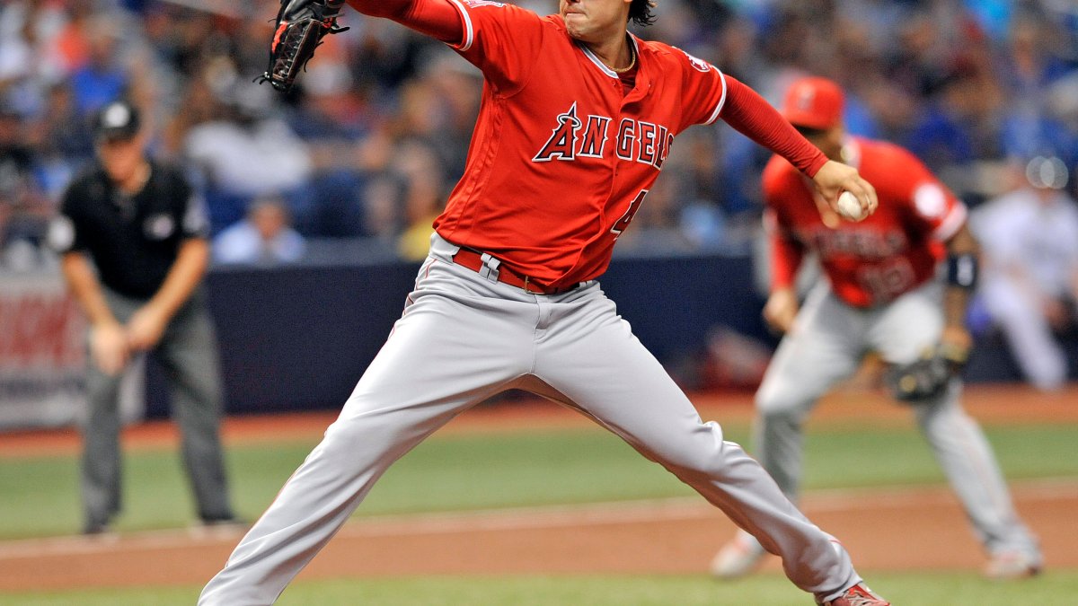 Grieving Angels return for 1st home game since Skaggs' death