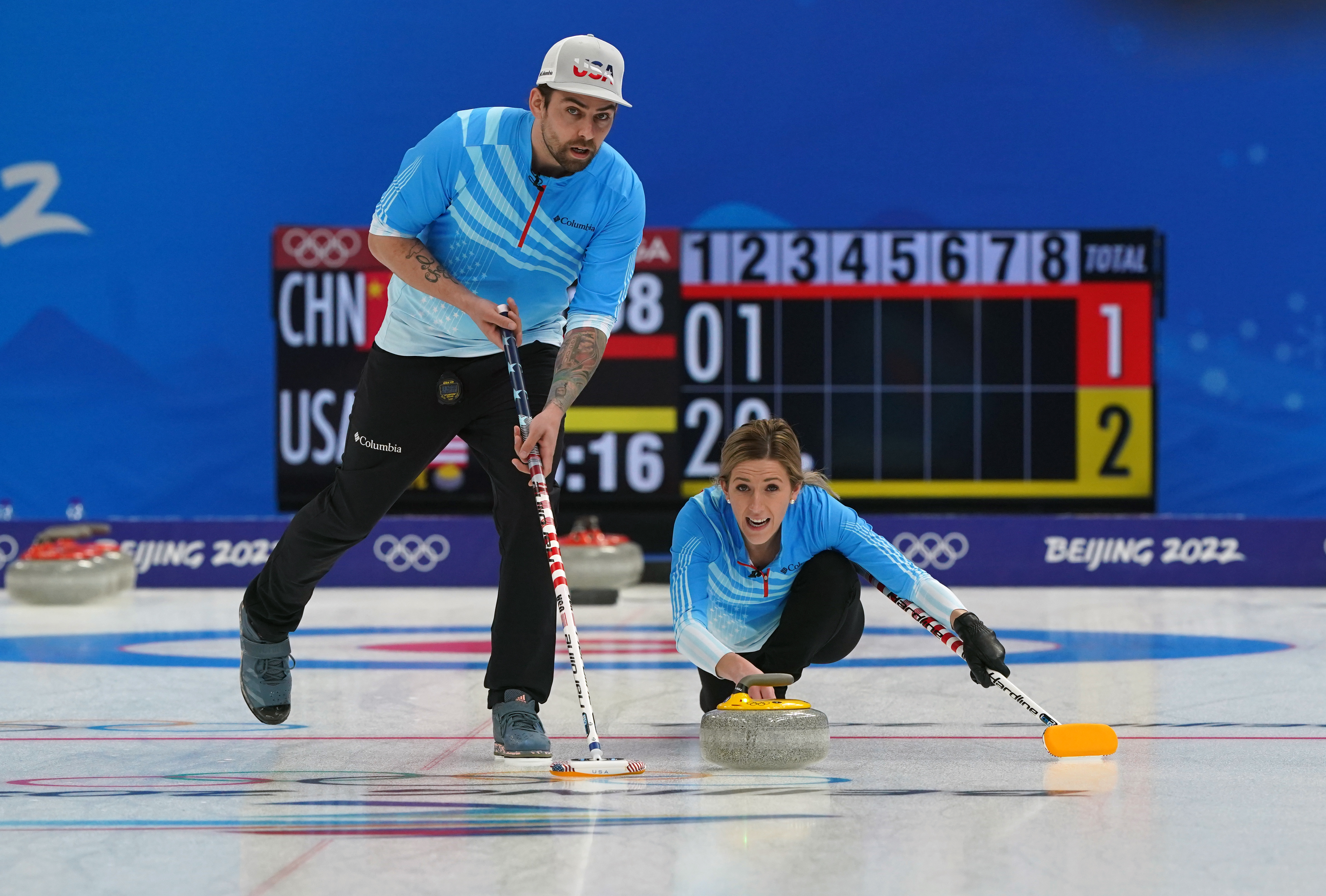 USAs Mixed Doubles Curling Team beats China in Round Robin Session 8