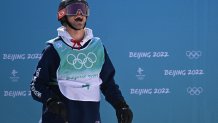 USA's Colby Stevenson competes in the freestyle skiing Men's Freeski Big Air final run during the 2022 Winter Olympics at the Big Air Shougang in Beijing, China on Feb. 9, 2022.