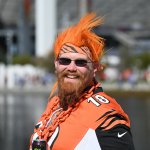 A Bengals fan smiles for a photo