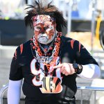 Cincinnati Bengals super fan Tony Da Tiger poses