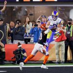 Cooper Kupp #10 of the Los Angeles Rams makes a touchdown catch