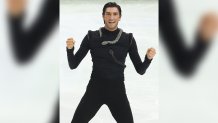 Evan Lysacek competes in the men's figure skating free skating at the Vancouver 2010 Winter Olympics, Feb. 18, 2010, in Vancouver, Canada. He was Vera Wang's first male figure skating client, following Nancy Kerrigan and Michelle Kwan.