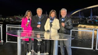 KNBC 11 p.m. News Team Photo Outside SoFi in Inglewood