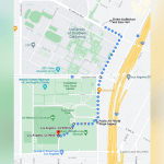 This map shows the Rams victory parade route.
