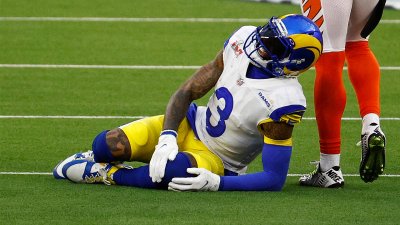 Odell Beckham Jr. leaves Super Bowl with knee injury – NBC Los Angeles