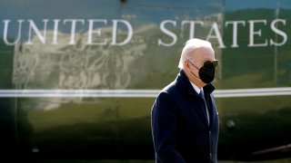U.S. President Joe Biden walks from Marine One upon his return to the White House in Washington, U.S., February 28, 2022.