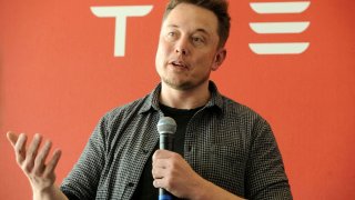 Founder and CEO of Tesla Motors Elon Musk speaks during a media tour of the Tesla Gigafactory, which will produce batteries for the electric carmaker, in Sparks, Nevada.