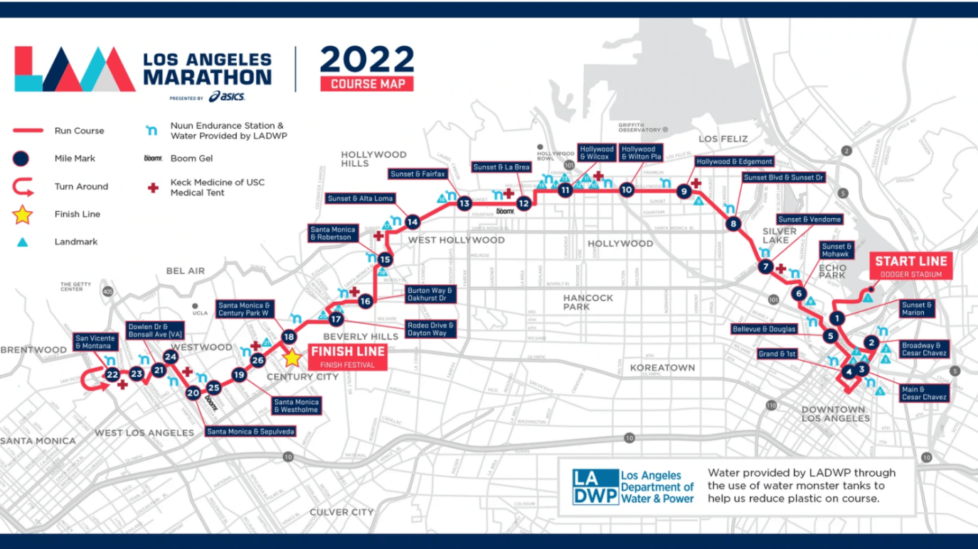 Los Angeles Marathon 2025 Route Map, Street Closures, Timing NBC Los
