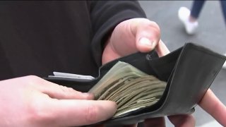 Wallet with cash inside