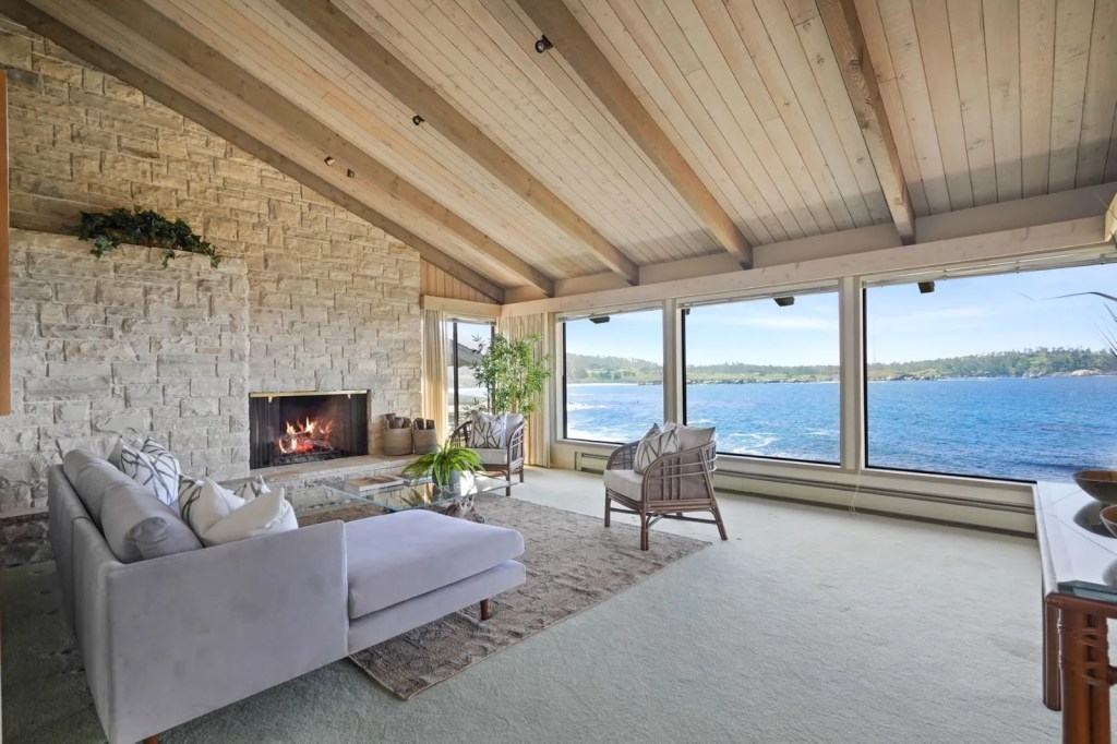 A view from inside Batty White's Carmel beach house.