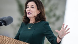 Kathy Hochul, governor of New York, speaks during a news conference in New York, on Tuesday, Sept. 21, 2021.