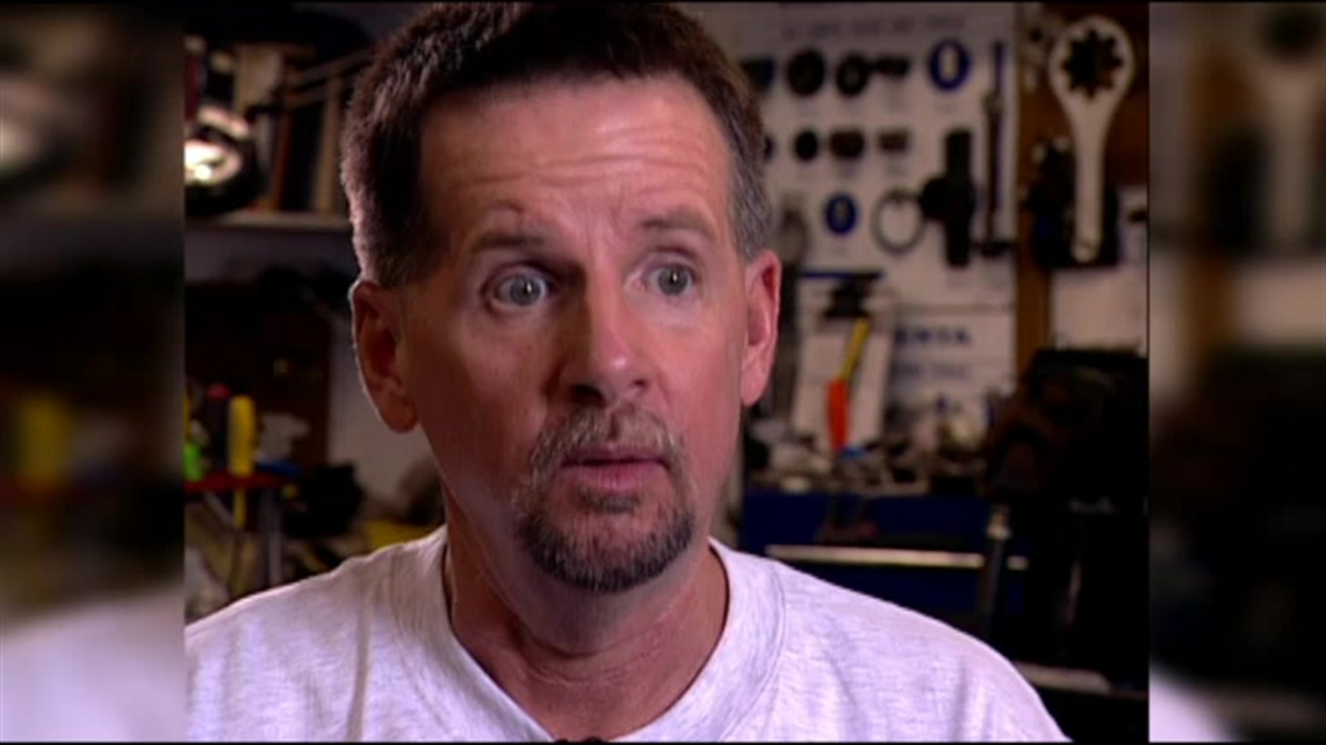 Truck driver Reginald Denny speaks during a television interview