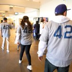Los Angeles Dodgers honored the 75th Anniversary of Jackie Robinson Major League debut for the Brooklyn Dodgers.